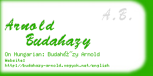 arnold budahazy business card